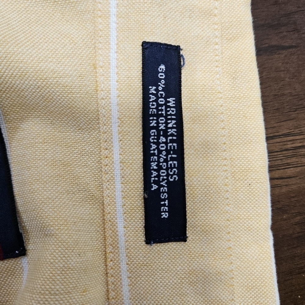 GANT long sleeve yellow stripped button up shirt 15.5 men - Picture 7 of 7